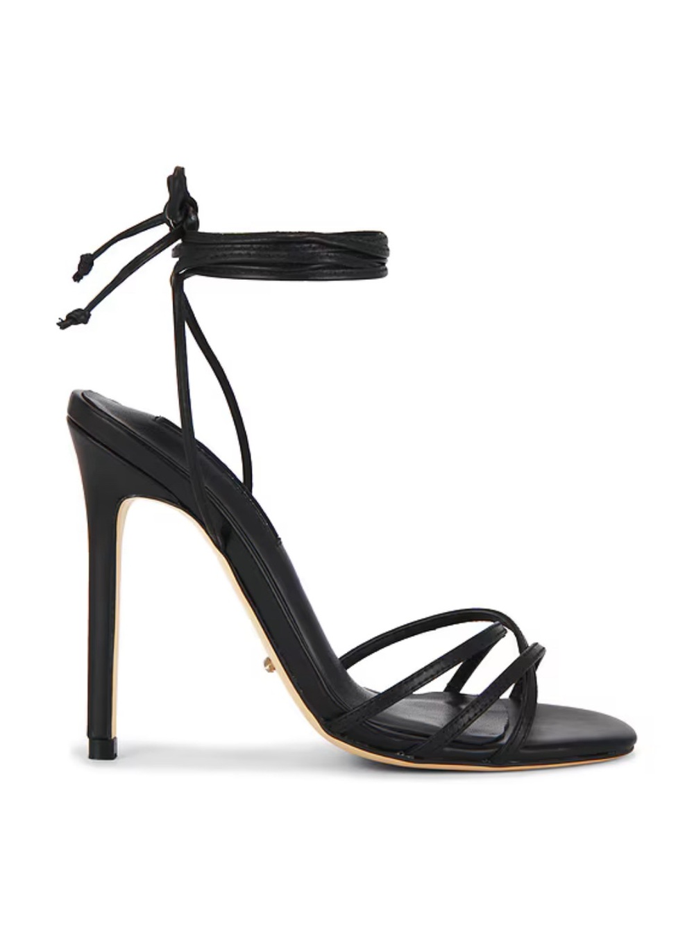 BLACK SUEDE STUDIO Black Leather Strappy Lace-Up Sandals